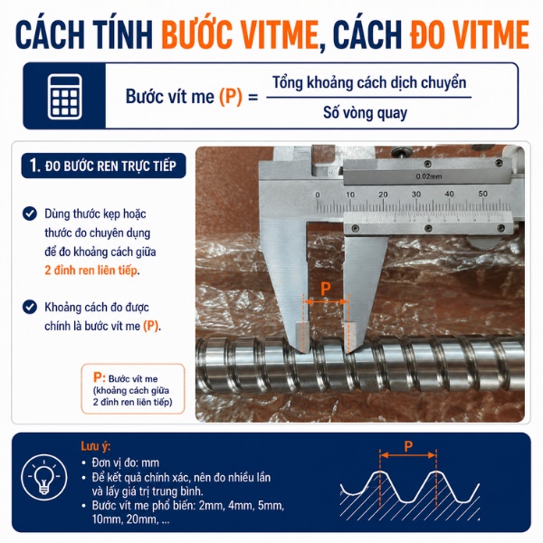 Cách tính bước vitme, cách đo vitme