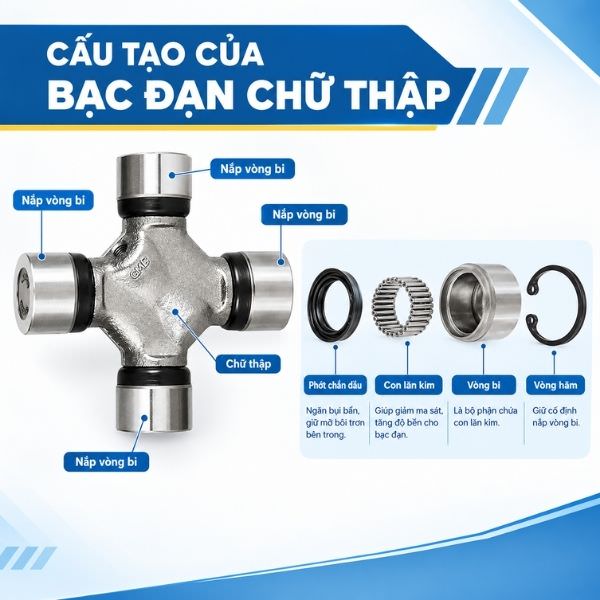 Cấu tạo của bạc đạn chữ thập