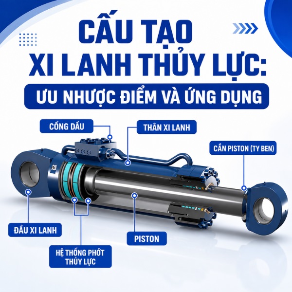 Cấu tạo xi lanh thuỷ lực