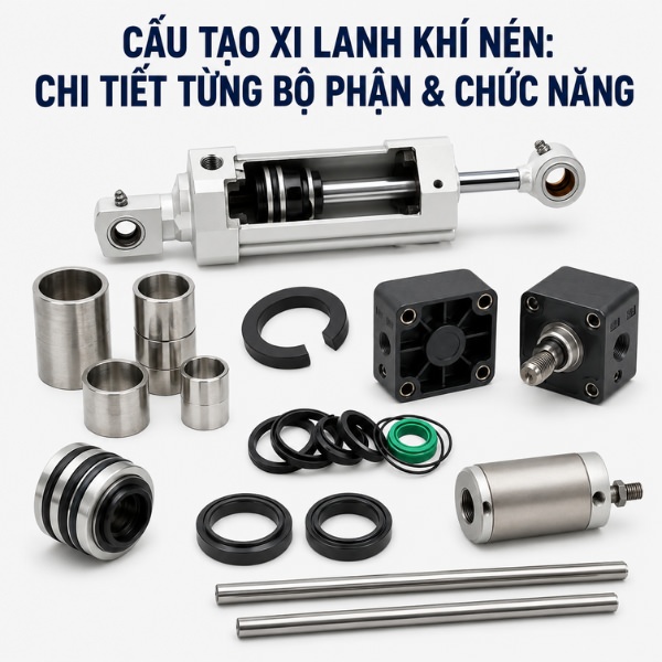 Cấu tạo xi lanh khí nén: Chi tiết từng bộ phận & chức năng