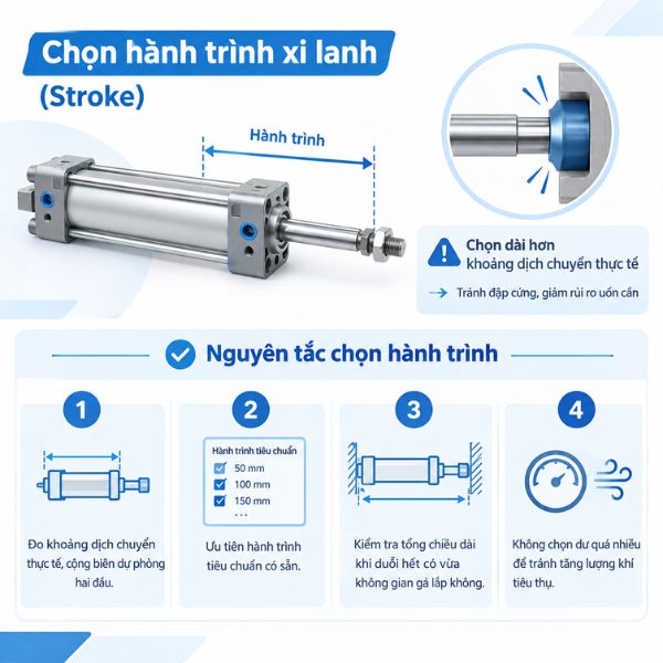 Chọn hành trình xi lanh (Stroke)