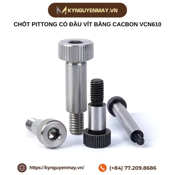 Chốt pittong có đầu vít bằng cacbon VCN610