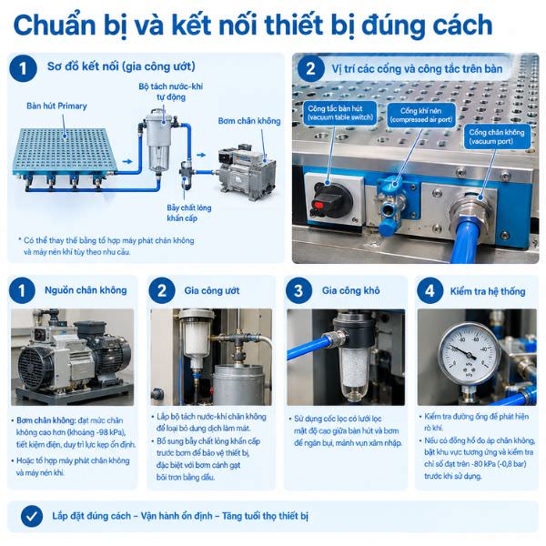 Chuẩn bị và kết nối thiết bị đúng cách