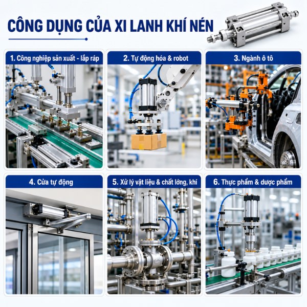 Côn dụng của xi lanh khí nén