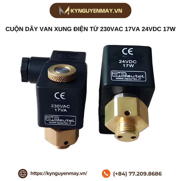 Cuộn dây van xung điện từ 230VAC 17VA 24VDC 17W