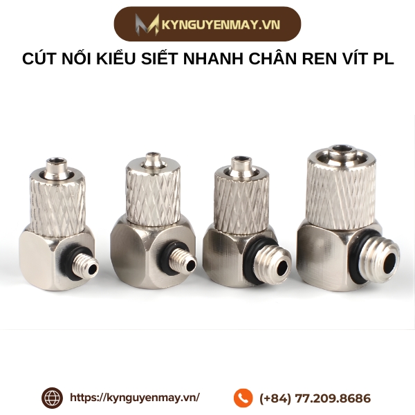 Cút nối kiểu siết nhanh chân ren vít PL