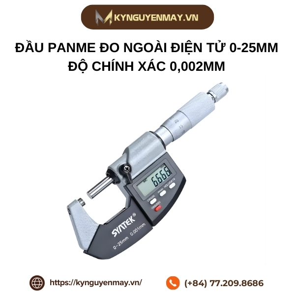 Đầu panme đo ngoài điện tử 0-25mm độ chính xác 0,002mm