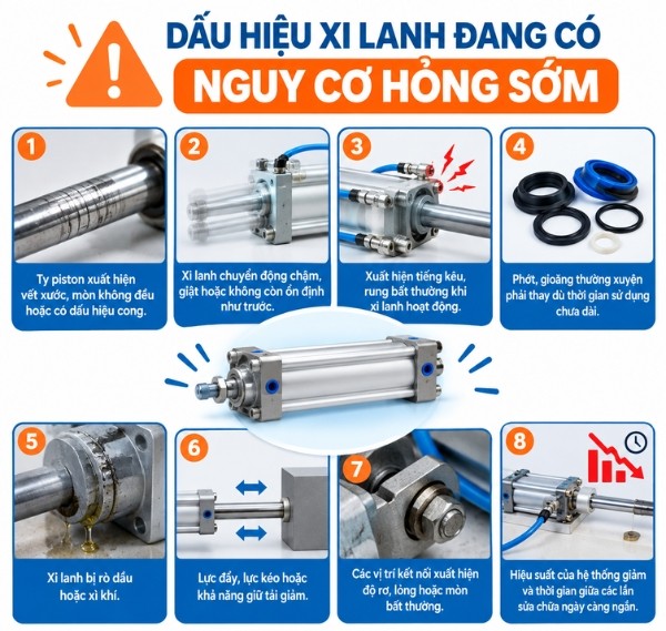 Dấu hiệu xi lanh đang có nguy cơ hỏng sớm