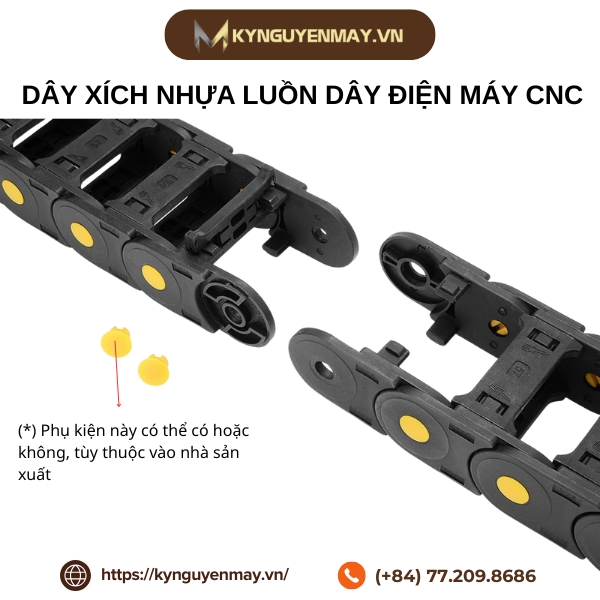 dây xích nhựa luồn dây điện máy CNC
