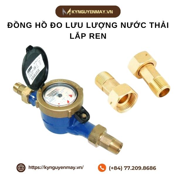 Đồng nước đo lương lượng nước thải lắp ren