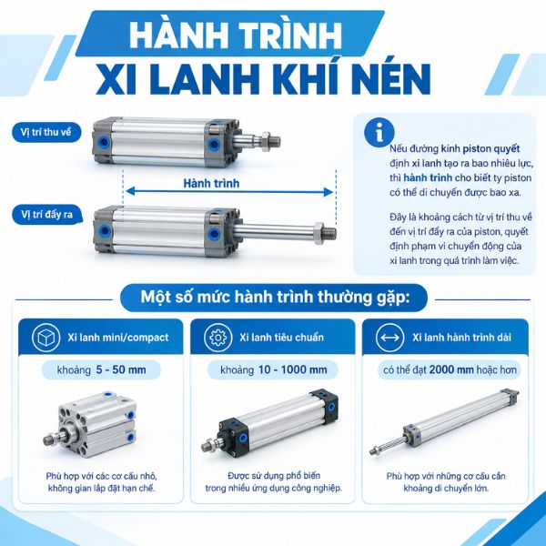 Hành trình xi lanh khí nén