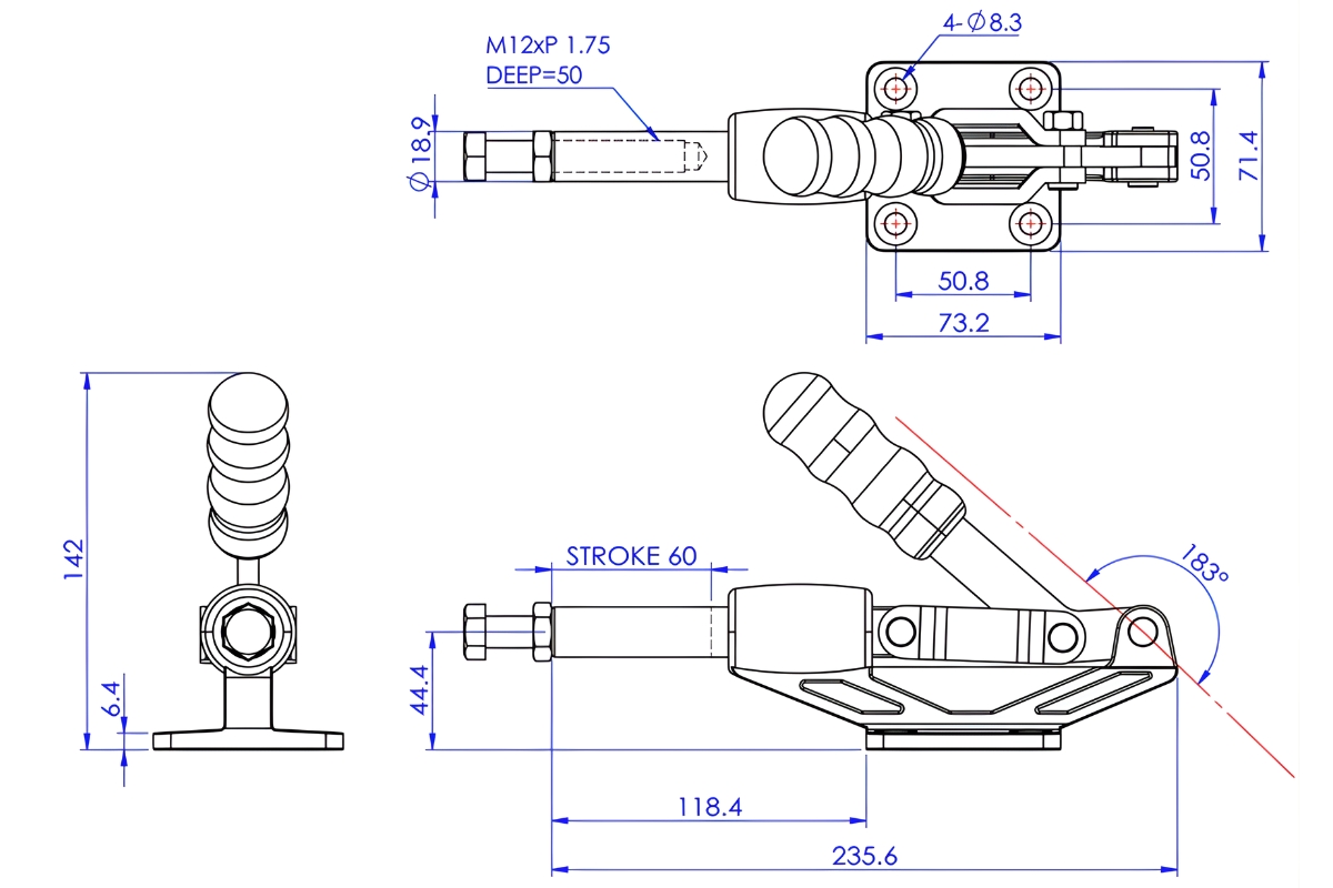 Kẹp đẩy ngang GH-304-HM