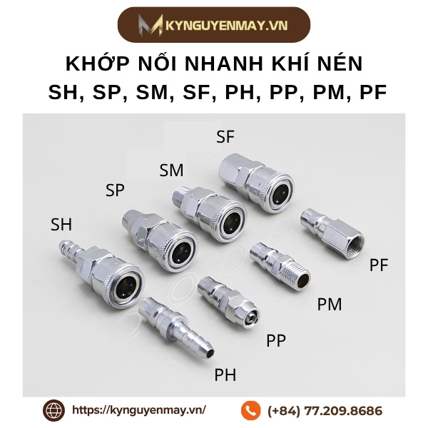 khớp nối nhanh khí nén loại C | SH, SP, SM, SF, PH, PP, PM, PF