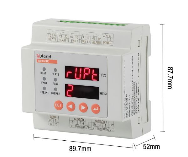 Kích thước bộ điều khiển nhiệt độ nhiệt kế trên thanh DIN WHD20R-22
