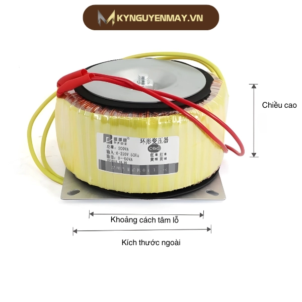 Thông số kỹ thuật biến áp cách ly hình xuyến 60VAC cho máy CNC