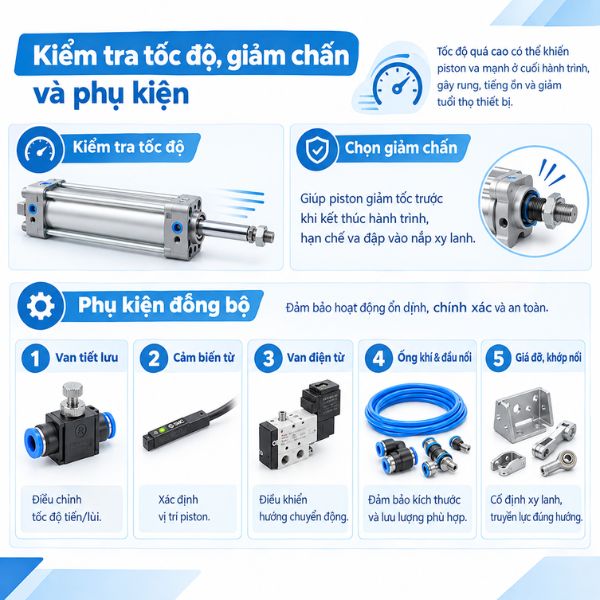 Kiểm tra tốc độ, giảm chấn và phụ kiện