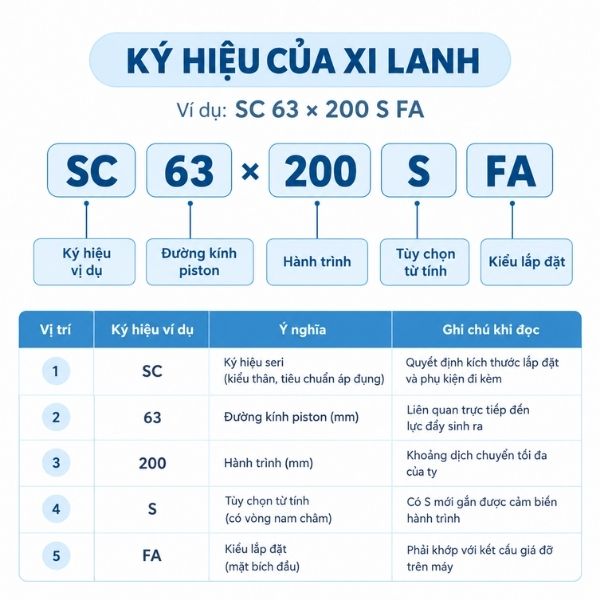Ký hiệu xi lanh khí nén