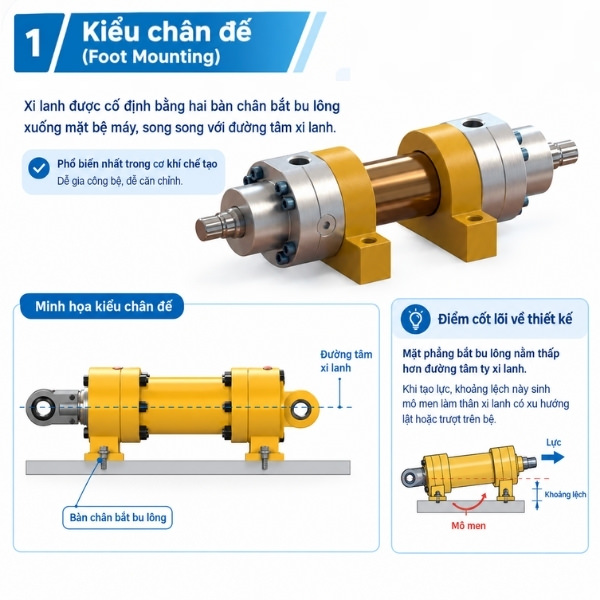 Kiểu lắp đặt chân đế (Foot Mounting)