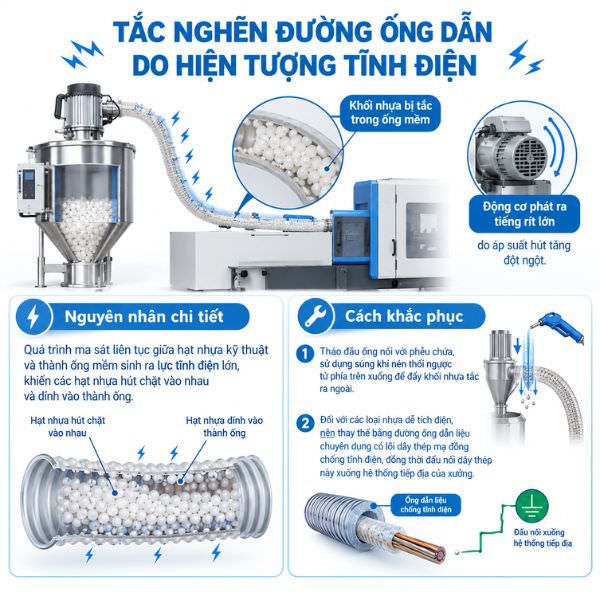 Tắc nghẽn đường ống dẫn do hiện tượng tĩnh điện