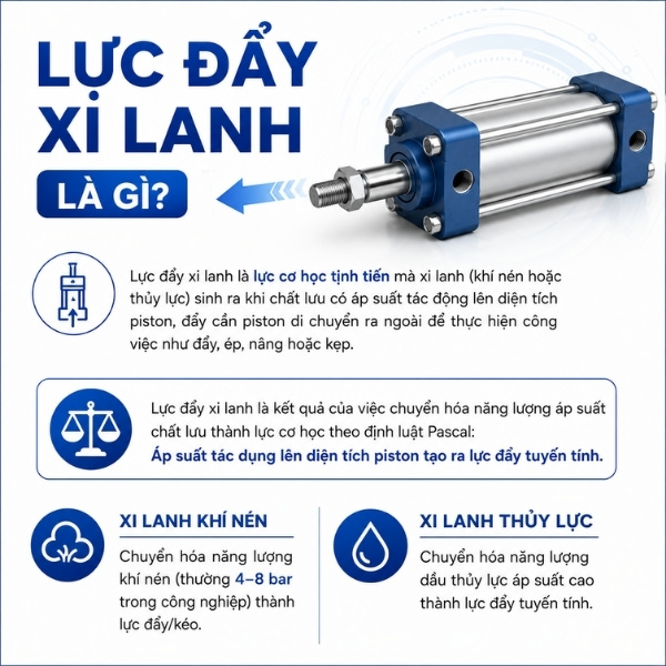 Lực đẩy xi lanh là gì?