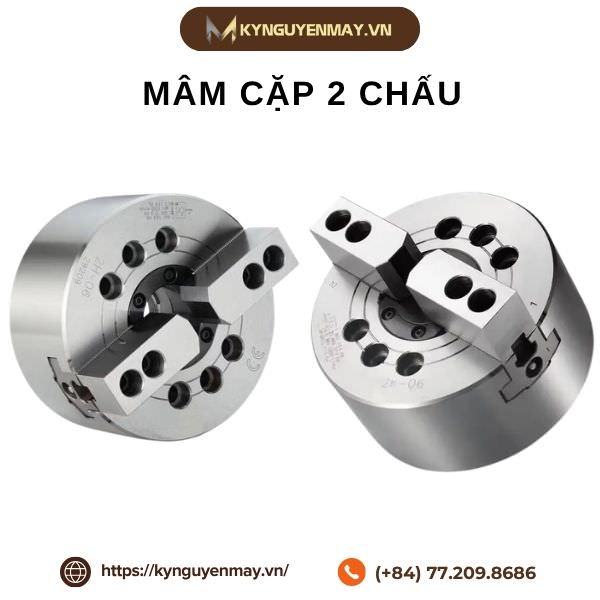 Mâm cặp máy tiện 2 chấu