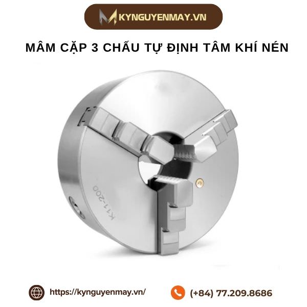 Mâm cặp 3 chấu tự định tâm khí nén