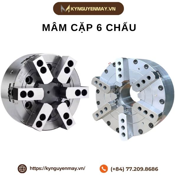 Mâm cặp máy tiện 6 chấu