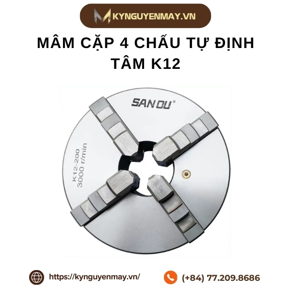 Mâm cặp 4 chấu K12