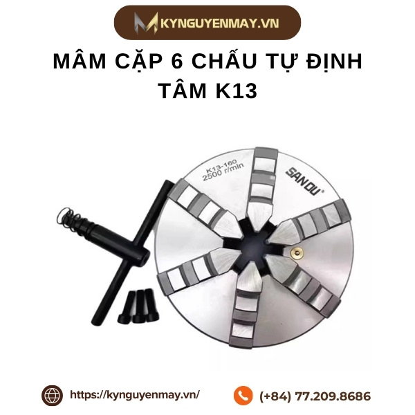 Mâm cặp 6 chấu tự định tâm K13