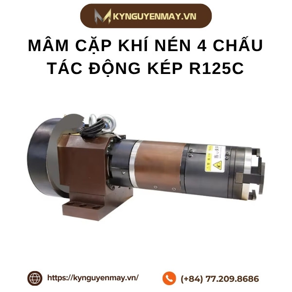 Mâm cặp khí nén 4 chấu tác động kép R125C