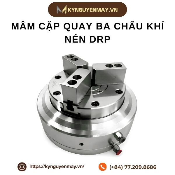 Mâm cặp quay ba chấu khí nén dòng DRP