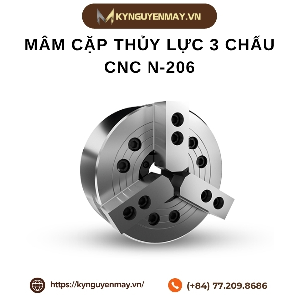 Mâm cặp thủy lực 3 chấu CNC N-206