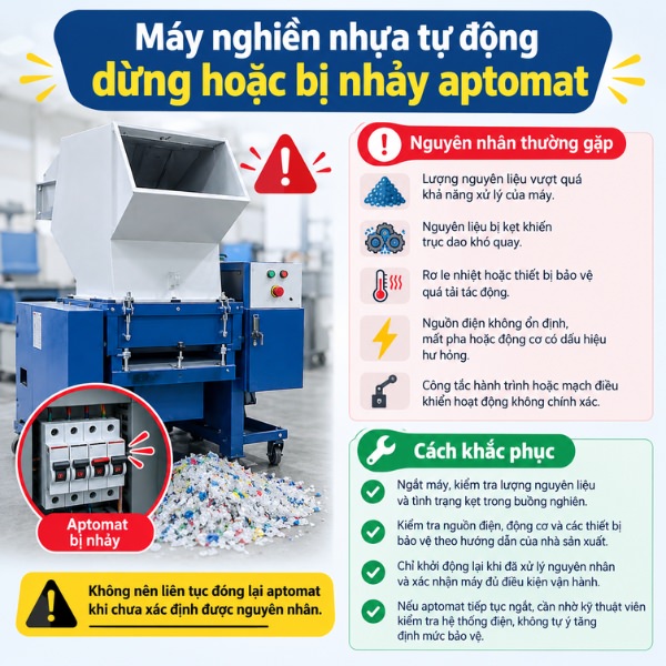 Máy nghiền nhựa bị nóng bất thường