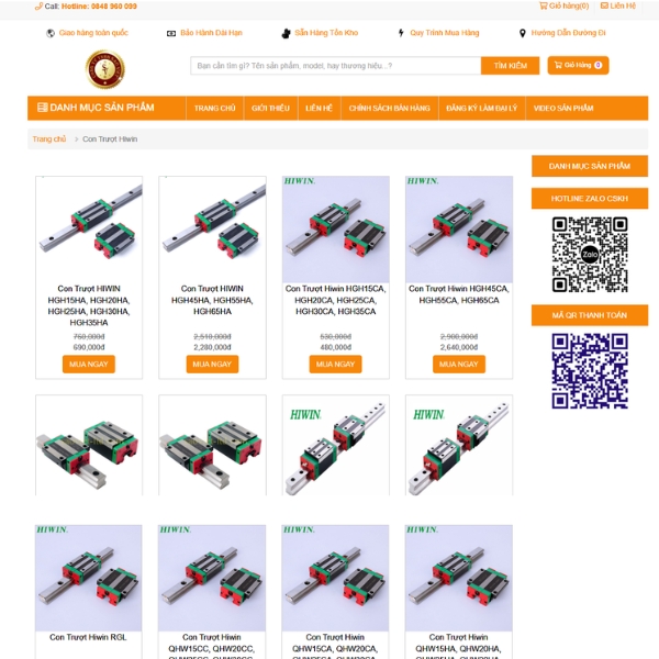 Sao Việt Ltd - Ray trượt con trượt HIWIN Quận 7 tại TP HCM