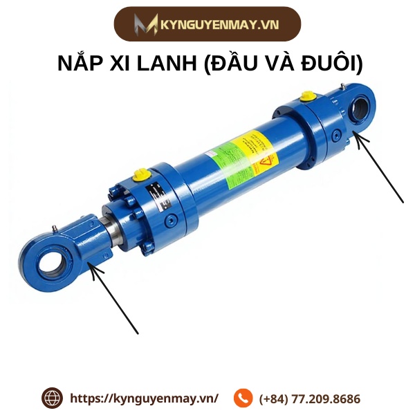 Phần nắp đầu đuôi của xi lanh thuỷ lực
