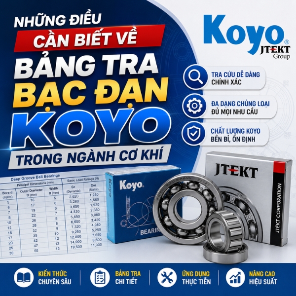 Những điều cần biết về bảng tra bạc đạn KOYO trong ngành cơ khí