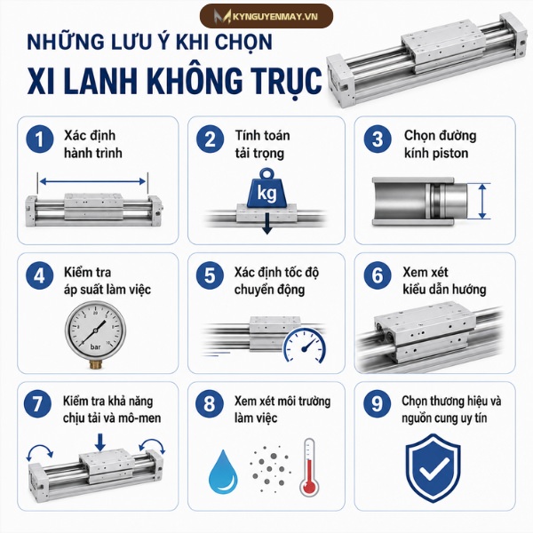 Những lưu ý khi chọn xi lanh không trục