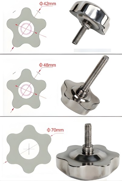 Thông số kỹ thuật núm hình hoa mận M6, M8, M10, M12