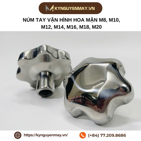 Núm tay vặn hình hoa mận M8, M10, M12, M14, M16, M18, M20