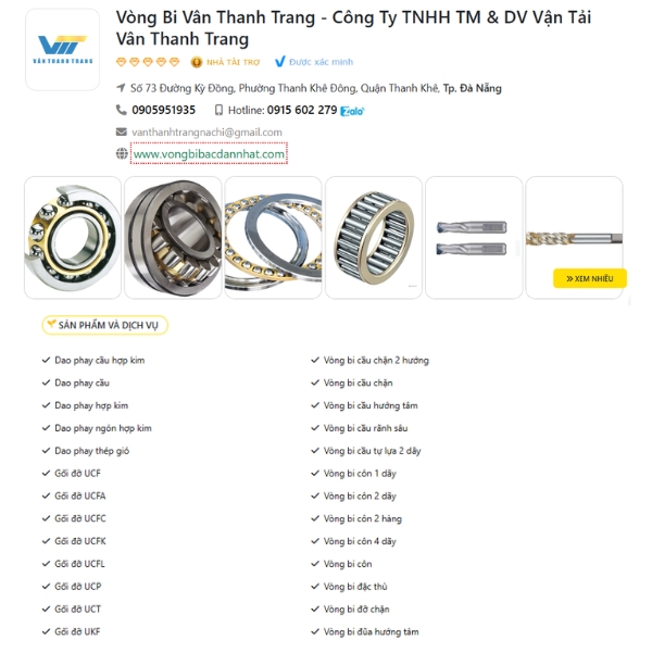 Vòng Bi Vân Thanh Trang - Công Ty TNHH TM & DV Vận Tải Vân Thanh Trang