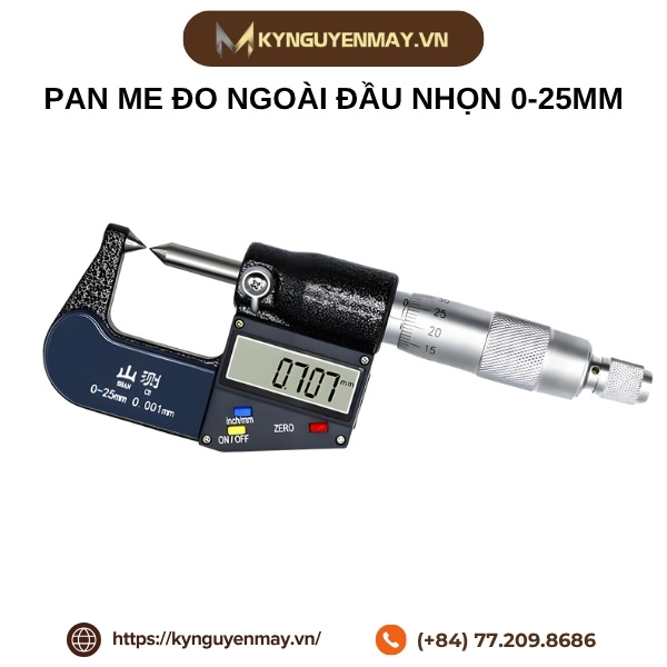 Pan me đo ngoài đầu nhọn 0-25mm