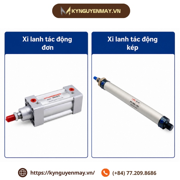 Xi lanh tác động đơn và xi lanh tác động kép