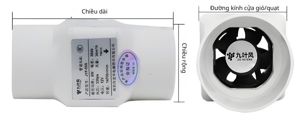 Thông số kỹ thuật quạt hút khói máy laser fiber