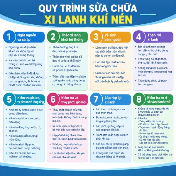 Quy trình sửa chữa xi lanh khí nén