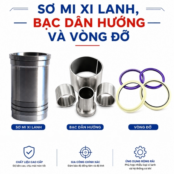 Sơ mi xi lanh là gì? Bạc dẫn hướng và vòng đỡ