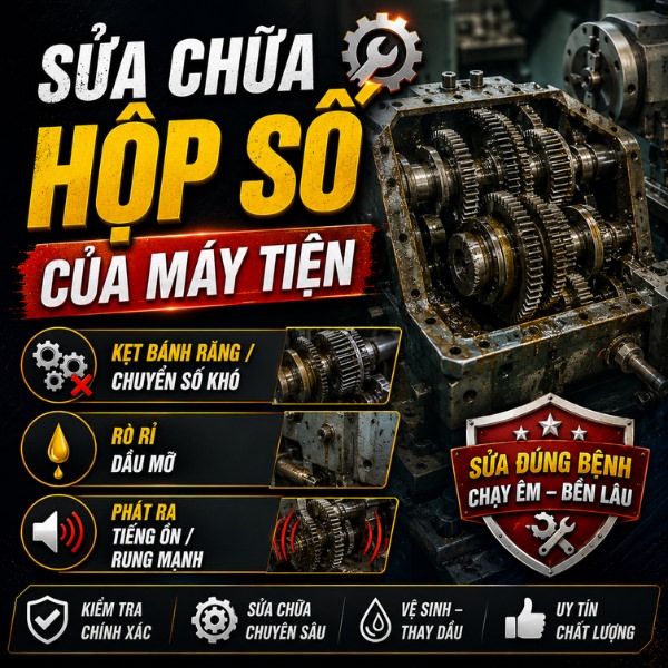 Sửa chữa hộp số của máy tiện