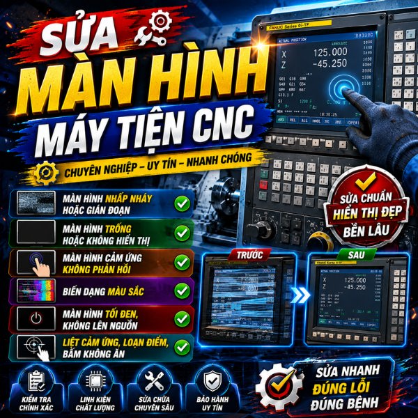Sửa màn hình máy tiện cnc