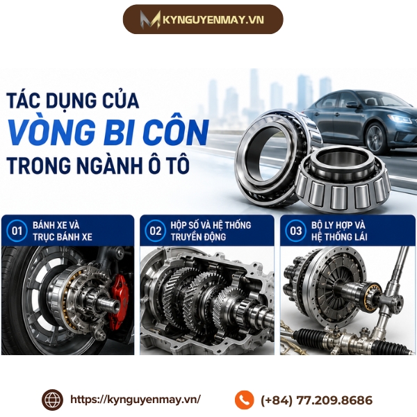 Tác dụng của vòng bi côn trong ngành ô tô