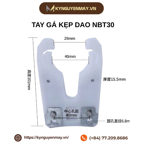Kích thước gá đỡ đầu kẹp dao NBT30