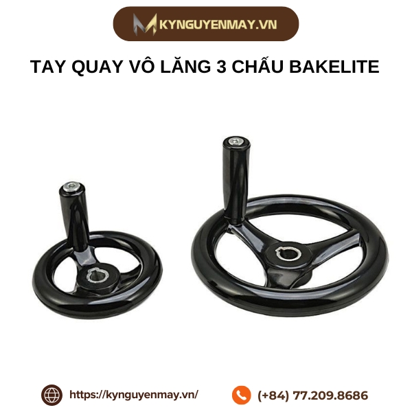 Tay quay vô lăng 3 chấu Bakelite